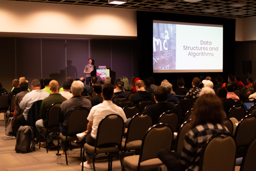 Joël presenting at Railsconf