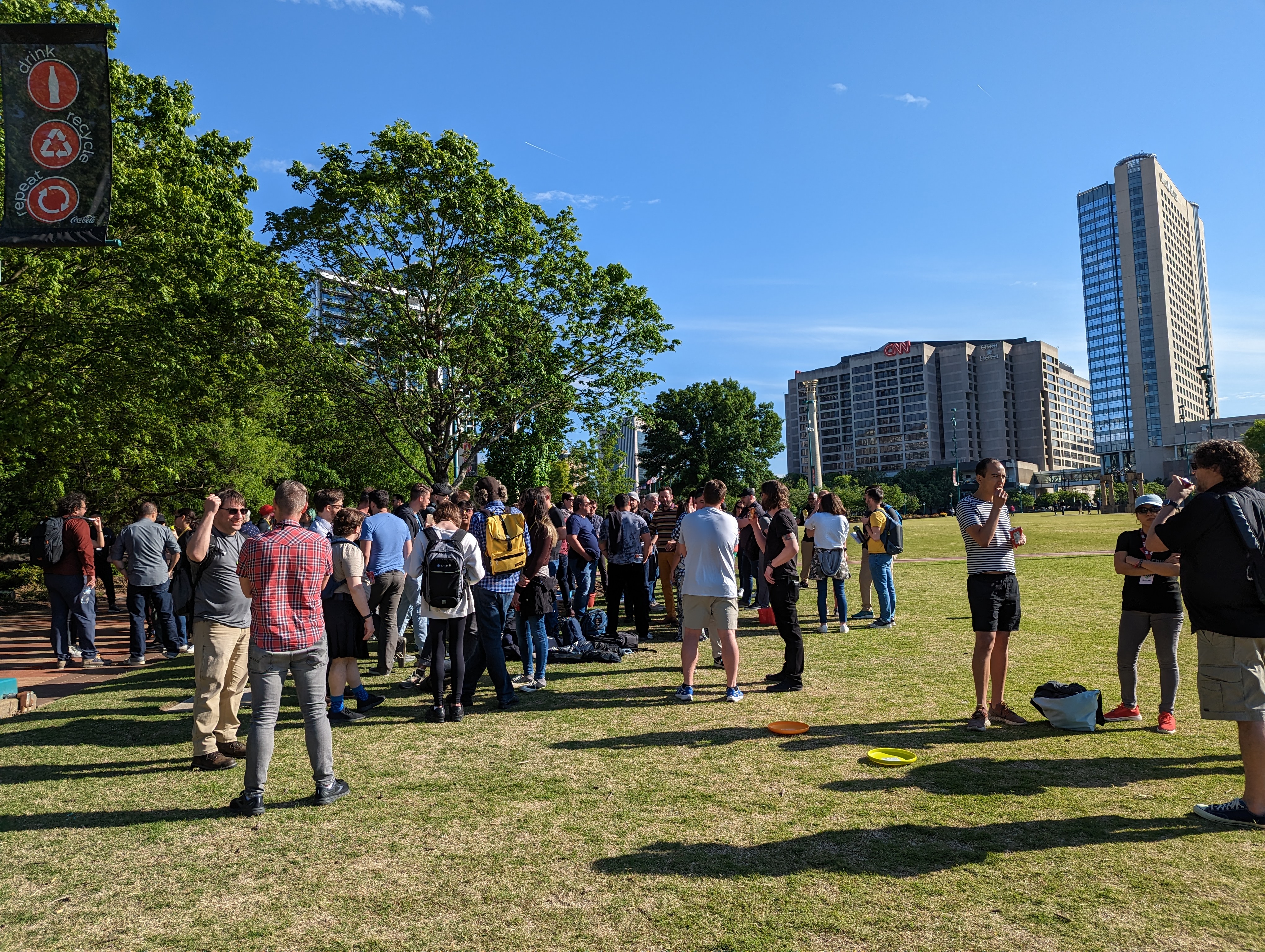 outdoor gathering in a park