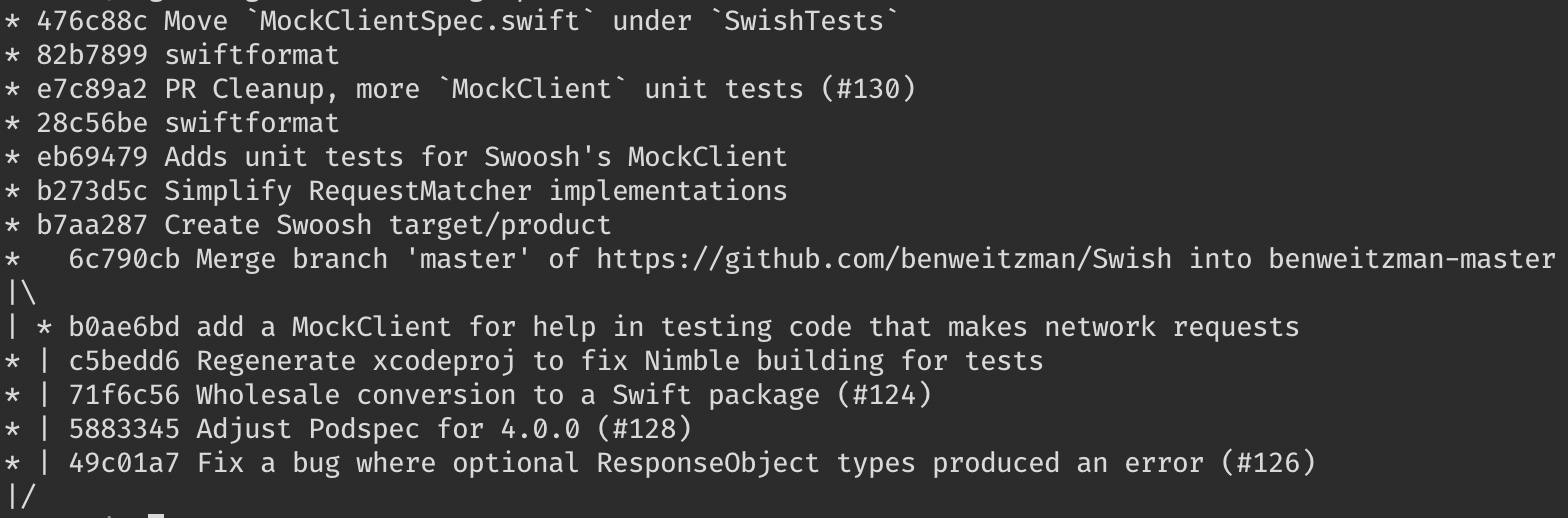 git log output without ref names and uncolored output
