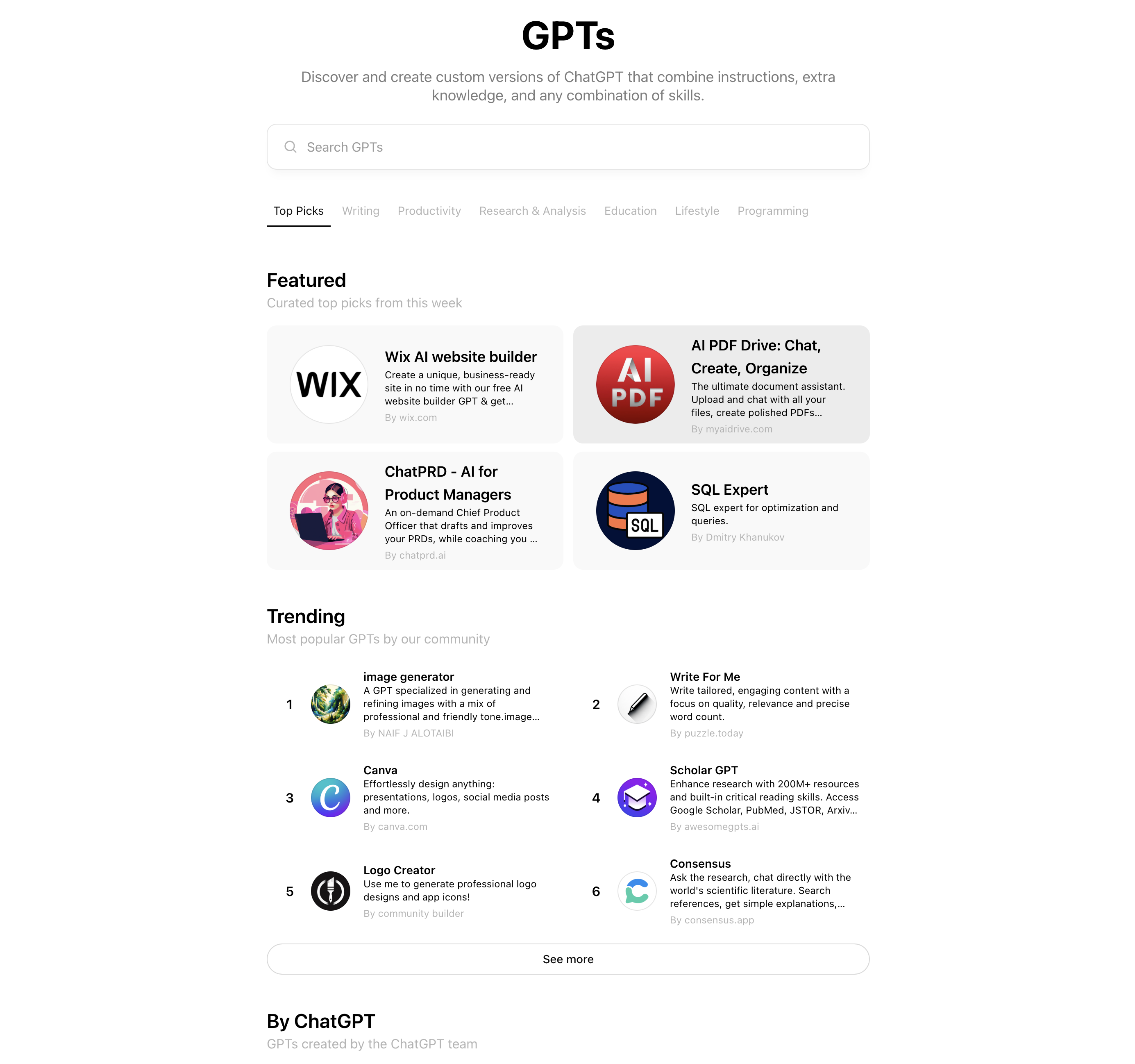 ChatGPT Marketplace
