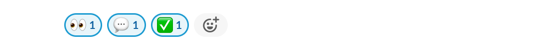 Replying to a PR request in Slack, with an emoji for each status