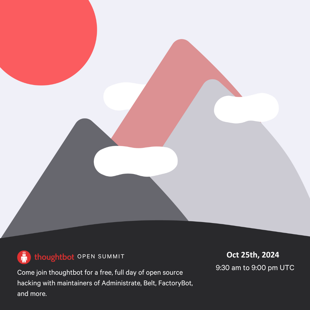 thoughtbot Open Source Summit logo with mountains and the sun
